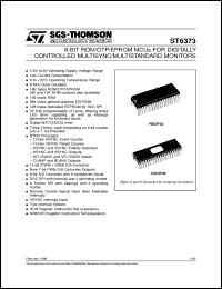 ST6373J3B1 datasheet: 8-BIT MICROCONTROLLER (MCU) WITH ROM, EPROM, OTP FOR DIGITALLY CONTROLLED MULTISYNC/MULTISTANDARD MONITORS ST6373J3B1