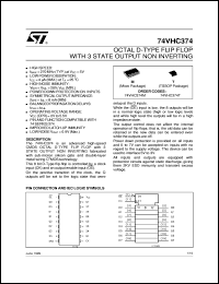 74VHC374 datasheet: OCTAL D-TYPE FLIP FLOP WITH 3-STATE OUTPUT NON INVERTING 74VHC374