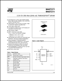 M48T37Y datasheet: 3.3V-5V 256 KBIT (32KB X8) TIMEKEEPER %AE SRAM M48T37Y