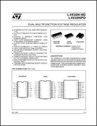 L4938ND datasheet: DUAL MULTIFUNCTION VOLTAGE REGULATOR L4938ND