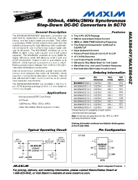 MAX8640YEXT08+T
 datasheet: 500mA, 4MHz/2MHz Synchronous Step-Down DC-DC Converters in SC70 MAX8640YEXT08+T
