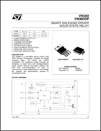 VN380SP datasheet: SMART SOLENOID DRIVER SOLID STATE RELAY VN380SP