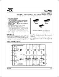 TDA7439B datasheet: THREE BANDS DIGITALLY CONTROLLED AUDIO PROCESSOR TDA7439B