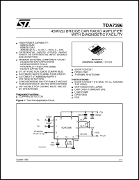 TDA7396 datasheet: 45W/2OHM BRIDGE CAR RADIO AMPLIFIER WITH DIAGNOSTIC FACILITY TDA7396