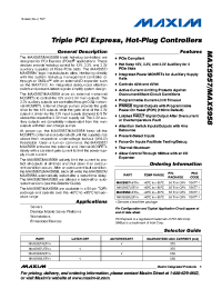 MAX5958LETN+ datasheet: Triple PCI Express, Hot-Plug Controllers MAX5958LETN+