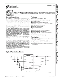 LM20143 datasheet: 3A, PowerWise Adjustable Frequency Synchronous Buck Regulator LM20143