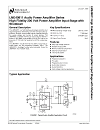 LME49811TB datasheet: High Fidelity 200 Volt Power Amplifier Input Stage with Shutdown LME49811TB