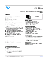 ST21NFCA datasheet: Near field communication microcontroller ST21NFCA