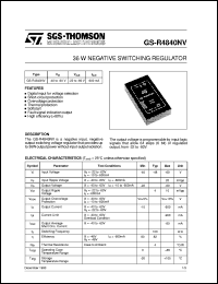 GS-R4840NV datasheet: 36 W NEGATIVE SWITCHING REGULATOR GS-R4840NV