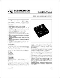GS1T70-D540/1 datasheet: ISDN DC-DC CONVERTER GS1T70-D540/1