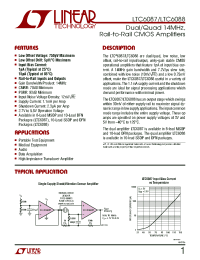 LTC6088CMS8
 datasheet: Dual 14MHz, Rail-to-Rail CMOS Ampliers LTC6088CMS8
