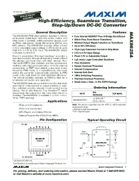 MAX8625 datasheet: High-Efficiency, Seamless Transition, Step-Up/Down DC-DC Converter MAX8625