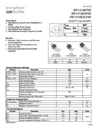 IRF1018EPBF datasheet: 60V Single N-Channel HEXFET Power MOSFET IRF1018EPBF