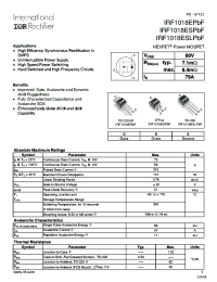 IRF1018ESLPBF
 datasheet: 60V Single N-Channel HEXFET Power MOSFET IRF1018ESLPBF
