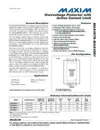 MAX4980
 datasheet: Overvoltage Protector with Active Current Limit MAX4980
