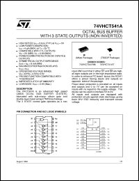 74VHCT541A datasheet: OCTAL BUS BUFFER WITH 3 STATE OUTPUTS (NON INVERTED) 74VHCT541A