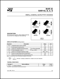 BAR43C datasheet: SMALL SIGNAL SCHOTTKY DIODES BAR43C
