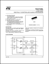 TDA7449L datasheet: LOW COST DIGITALLY CONTROLLED AUDIO PROCESSOR TDA7449L