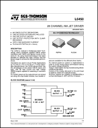 L6450 datasheet: 28 CHANNEL INK JET DRIVER L6450