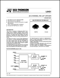 L6451 datasheet: 28 CHANNEL INK JET DRIVER L6451