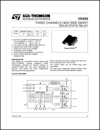 VN450 datasheet: THREE CHANNEL HIGH SIDE SMART POWER SOLID STATE RELAY VN450