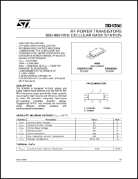 SD4590 datasheet: 800-960 MHZ CELLULAR BASE STATION RF POWER TRANSISTORS SD4590