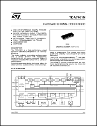 TDA7461ND datasheet: CAR RADIO SIGNAL PROCESSOR TDA7461ND