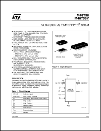 M48T58Y-70MH1 datasheet: 64 KBIT (8KB X 8) TIMEKEEPER SRAM M48T58Y-70MH1