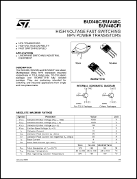 BUV48CFI datasheet: HIGH VOLTAGE FAST-SWITCHING NPN POWER TRANSISTORS BUV48CFI