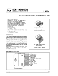 L4964 datasheet: HIGH CURRENT SWITCHING REGULATOR L4964