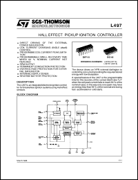 L497 datasheet: HALL EFFECT PICKUP IGNITION CONTROLLER L497