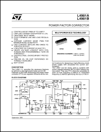 L4981B datasheet: POWER FACTOR CORRECTOR L4981B