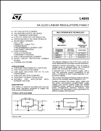 L4955V3.3 datasheet: 5A ULDO LINEAR REGULATORS FAMILY L4955V3.3