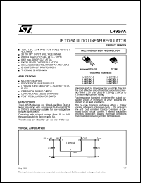 L4957AD2.5 datasheet: UP TO 5A ULTRA LOW DROP OUPUT LINEAR REGULATOR L4957AD2.5