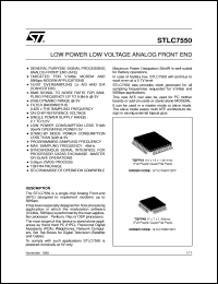 STLC7550 datasheet: LOW POWER LOW VOLTAGE ANALOG FRONT END STLC7550