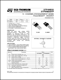 STP4NB50 datasheet: N-CHANNEL ENHANCEMENT MODE POWERMESH MOSFET STP4NB50