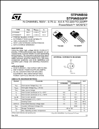 STP9NB50 datasheet: N-CHANNEL ENHANCEMENT MODE POWERMESH MOSFET STP9NB50