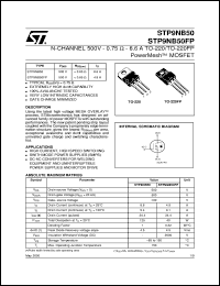 STP9NB50FP datasheet: N-CHANNEL ENHANCEMENT MODE POWERMESH MOSFET STP9NB50FP