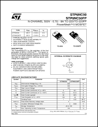 STP8NC50 datasheet: N-CHANNEL 500V - 0.7 OHM - 8A - TO-220 POWERMESH II MOSFET STP8NC50