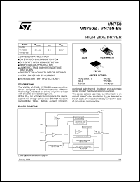VN750-B5 datasheet: HIGH SIDE DRIVER VN750-B5