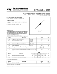 PFR850S datasheet: FAST RECOVERY RECTIFIER DIODES PFR850S