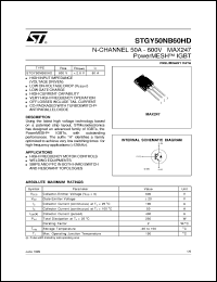 STGY50NB60HD datasheet: N-CHANNEL 50A - 600V MAX247 POWERMESH IGBT STGY50NB60HD