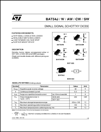 BAT54CW datasheet: SMALL SIGNAL SCHOTTKY DIODE BAT54CW