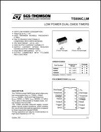 TS556IN datasheet: LOW POWER DUAL CMOS TIMER TS556IN