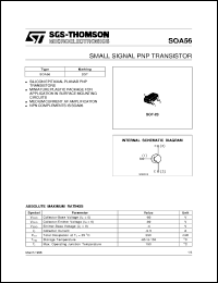 SOA56 datasheet: SMALL SIGNAL PNP TRANSISTORS SOA56