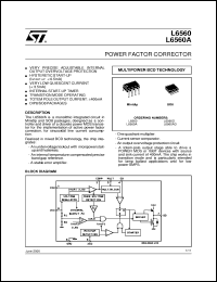 L6560 datasheet: POWER FACTOR CORRECTOR L6560