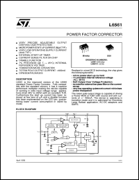 L6561 datasheet: POWER FACTOR CORRECTOR L6561