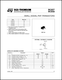 BC858 datasheet: SMALL SIGNAL PNP TRANSISTORS BC858