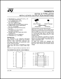 74VHC573 datasheet: OCTAL D-TYPE LATCH WITH 3-STATE OUTPUTS NON INVERTING 74VHC573