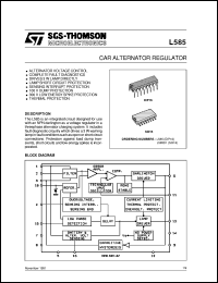 L585 datasheet: CAR ALTERNATOR REGULATOR L585